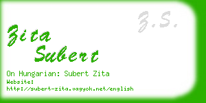 zita subert business card